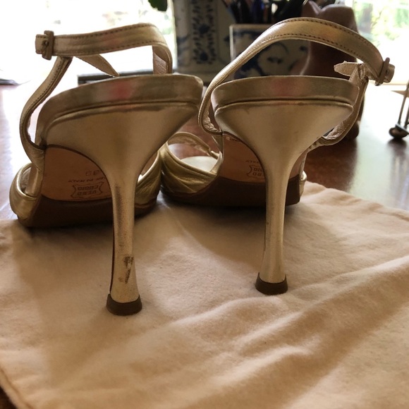 Jimmy Choo Gold Evening Sandals - Picture 5 of 5